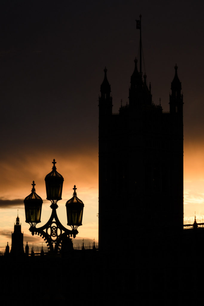 Parliament in silhouette